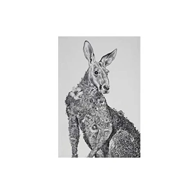 Image de Maxwell &amp; Williams Serviette de Table 100% Coton, Imprimé Fleuri Kangourou, Collection Marini Ferlazzo, 50 x 70 cm Noir et Blanc
