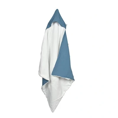 Image de Bébé Douceur, Cape de Bain Gaze Coton + Eponge 75 x cm Bleu Fonce