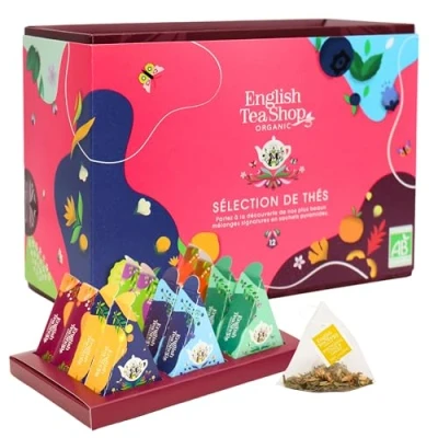 Image de English Tea Shop Coffret cadeau thés bio Assortiment de 6 à offrir dans une boîte 12 sachets femme Sélection