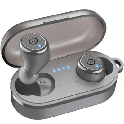 Image de TOZO T10 Mini Écouteurs Bluetooth sans Fil, Ecouteurs Fils Sport 55H d&#039;Autonomie, IPX8 Casque Fil Confortable EQ Personnalisé par Application Conception Ergonomique Gris