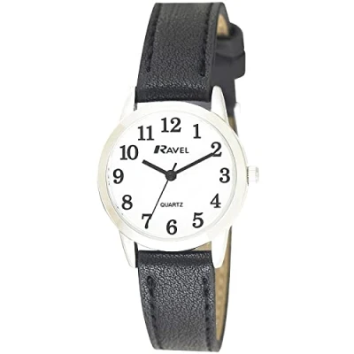Image de Ravel Montre Moderne et Minimale à Quartz Everyday pour Femme Analogique R0132.01.2 Noir/Ton Argent