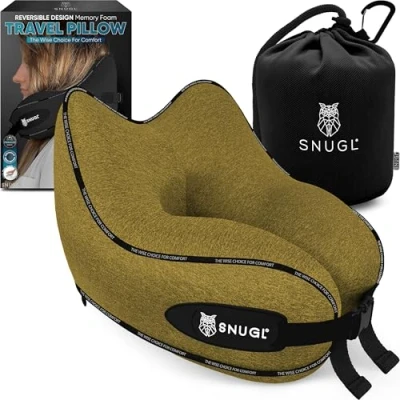 Image de SNUGL Oreiller de Voyage (Jaune foncé, Taille Normale)