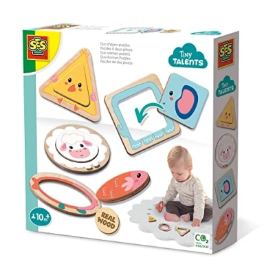 Image de SES Creative Animals Puzzles à Deux pièces, 13130, Multicolore, Taille Unique