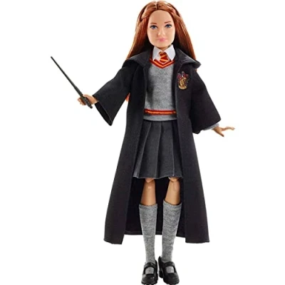 Image de Harry Potter Poupée articulée Ginny Weasley de 24 cm en uniforme Gryffondor tissu avec baguette magique, à collectionner, jouet enfant, FYM53