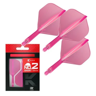 Image de Target Darts K Flex Fléchettes et Arbres Intégrés, No.2 Rose (Court) Pack de 3 Moulées No2, Kflex All in One Flèche Tige Dart Accessories