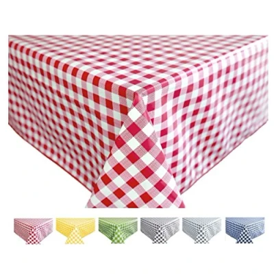 Image de Home Direct Nappe Toile cirée PVC Rectangulaire 140 x 180 cm Vichy Rouge
