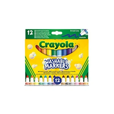 Image de Crayola 12 Feutres lavables à Pointe Maxi en Fibre Super résistante, 58 8340