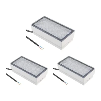 Image de ledscom.de 3 pièces LED encastrées dans le sol pavé CUS pour l&#039;extérieur, IP67, rectangulaire, 20 x 10cm, 2,8 W, 251lm, blanc chaud