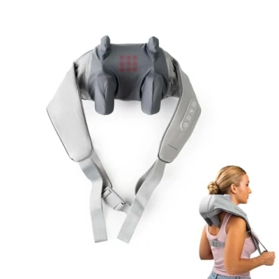 Image de InnovaGoods® masseur cervical et dos 6D, mouvement bidirectionnel, 3 vitesses, modes, fonction chaleur jusqu&#039;à 24,5 C, dos, cou, épaules, bras