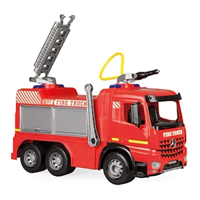 Image de Lena Feuerwehr GIGA Trucks Arocs, Camion de Pompiers géant d&#039;environ 66 cm, avec réservoir 1,5 litres et Canon à Eau jusqu&#039;à 8 mètres, véhicule pour Enfants partir 3 Ans, 02158, Rouge