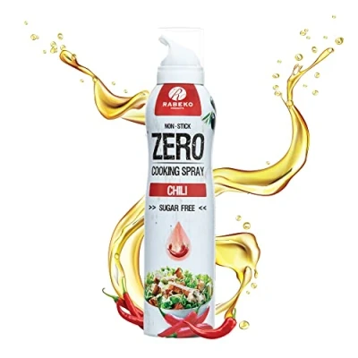 Image de Rabeko Zero Spray de cuisson faible en calories PIMENT 800 portions, 2 kcal par pulvérisation pour poêles frire, griller et cuire Sans additifs, sucre gluten ni lactose