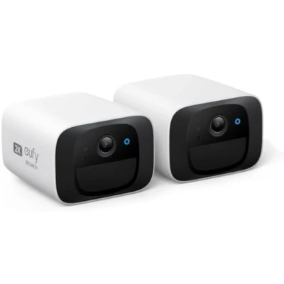 Image de eufy Security SoloCam C210, Camera Surveillance WiFi, WiFi exterieure sans Fil, résolution 2K, Wi FI 2,4 GHz, Frais Mensuels, 2 Pack