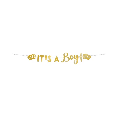 Image de Guirlande de lettres dorées It&#039;s A Boy 2,5 mètres