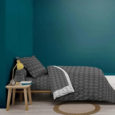 Image de douceur d&#039;intérieur, Housse de Couette (140 x 200 cm) Aristide Anthracite, 100 % Coton