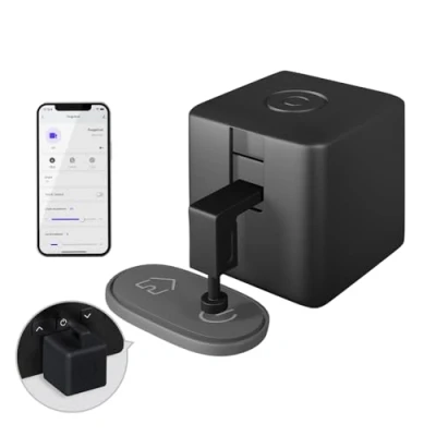Image de MOES Fingerbot Plus Interrupteur Intelligent avec Commande Tactile, Compatible l&#039;Application Smart Life et le Hub Bluetooth Tuya pour Alexa, Google Home Contrôle par Minuterie, Noir