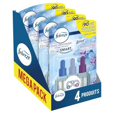 Image de Febreze 3Volution Diffuseur Électrique de Parfum, 4 x 20ml, Eveil Printanier, Désodorisant Smart Programming, Élimination Des Odeurs Maison