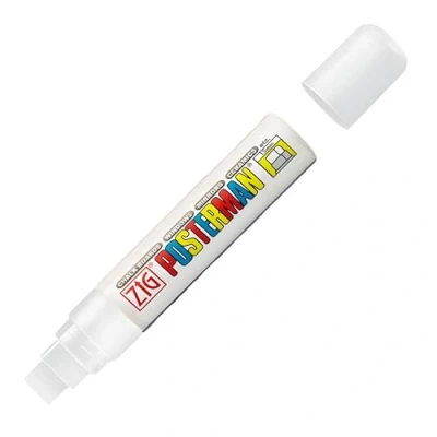 Image de Securit PMA 120 WT Zig Posterman Marqueurà pointe large Blanc 7 mm x 15