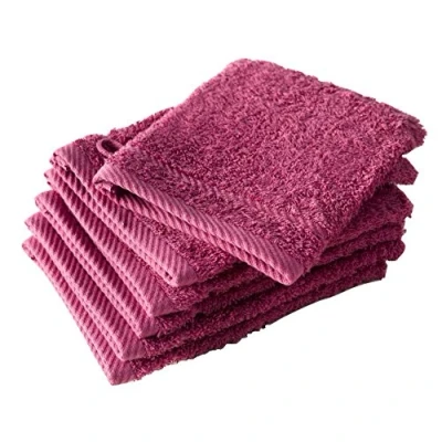 Image de de Witte Lietaer 194825 Lot 6 Gants Toilette Coton Fuchsia 15 x 22 cm