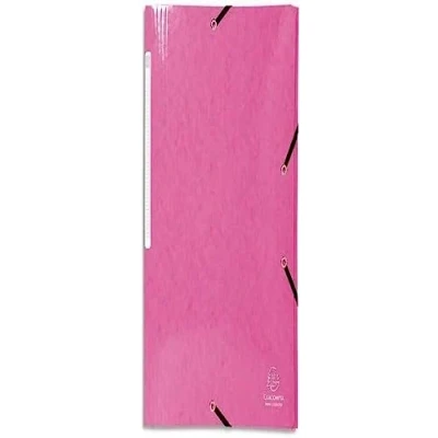 Image de Exacompta Réf. 55824E 1 chemise à élastiques Iderama pochette 3 rabats Maxi Capacity en carte lustrée pelliculée 425 g/m2 dim 24 x 32 cm pour format A4 couleur rose