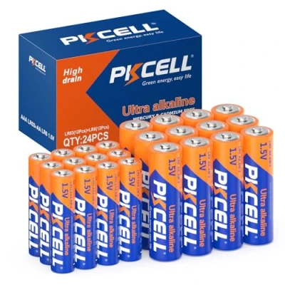 Image de Piles AA, AAA Combo 1.5V Haute Performance AA(12pcs),AAA(12pcs) pour Clavier,horlogerie,télécommande,Jouet (durée de Vie 10 Ans),Lot 24,PKCELL