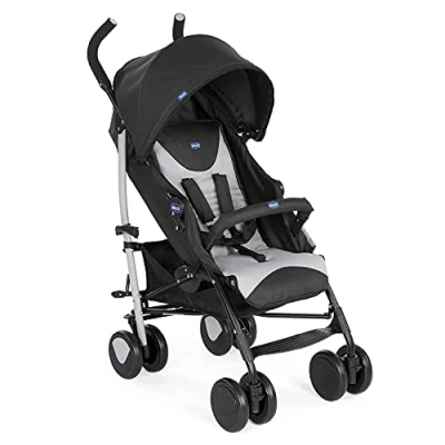 Image de Chicco Echo Poussette Légère et Compact, Inclinable avec Arceau de Protection, Position Landau, Pliage Parapluie, Canopy Ajustable la Naissance à 22 Kg Stone