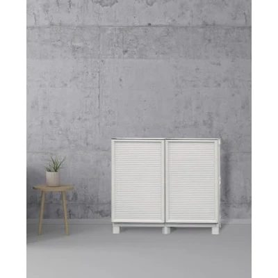Image de Dmora Armoire Multifonction pour extérieur ou intérieur, Meuble à 2 Portes et 1 étagère en polypropylène, 100% fabriqué Italie, 100 x 39 92 cm, Couleur Gris Clair, Multi Usage,