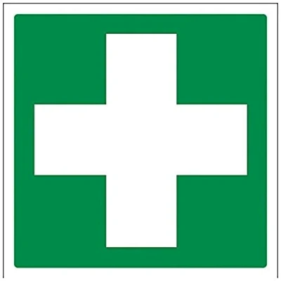 Image de vsafety 31028 at r &quot;First Aid Logo Panneau « First Assemblée, en plastique rigide, Carré, 200 mm x mm, vert