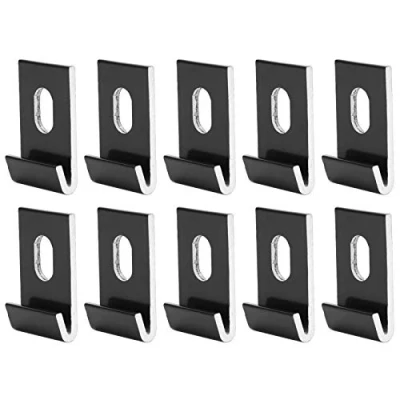 Image de Clips de base en métal, crochet 10Pcs serre ruban pour jardin plante(le noir)