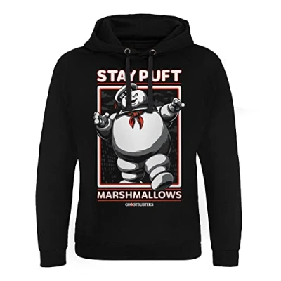 Image de Ghostbusters Officiellement sous Licence Stay Puft Marshmallows Epic Sweat À Capuche (Noir), XX Large