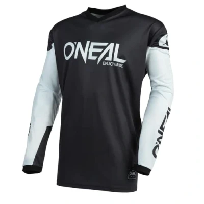 Image de O&#039;NEAL Maillot de Motocross Enduro Matière Respirante, Protection des Coudes rembourrée, Ajustement pour Une liberté Mouvement maximale Élément Menace Adulte Noir Taille L