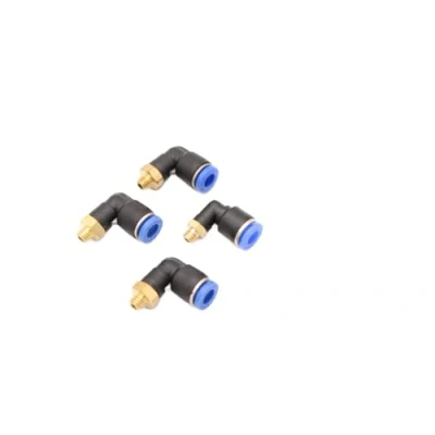 Image de Lot de 4 raccords pneumatiques coudés 90 M6 vers 6 mm IQS pour raccord d&#039;air comprimé Push In (M6 mm)
