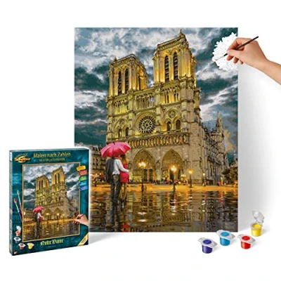 Image de Simba Schipper Notre Dame Kit de Peinture par Numéros Acrylique Toile 40x50cm Structure en Lin 609130817