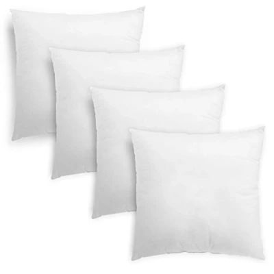 Image de Sleeping 193910 Lot de 4 Coussins en Fibres canapé Inlet décoratif Microfibre Lavable à 60 C Certifié Ökotex Fabriqué UE 40 x cm, Blanc