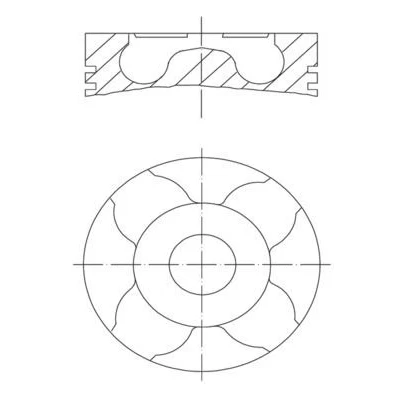 Image de MAHLE ORIGINAL 010 04 00 Piston 69,6 avec porte segment, sans canal de refroidissement OPEL: Corsa C 3/5 portes, Tigra Twintop