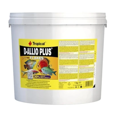 Image de TROPICAL D ALLIO Plus 5L / 1kg Nourriture en Flocons Multi ingrédients pour Poisson à l&#039;ail