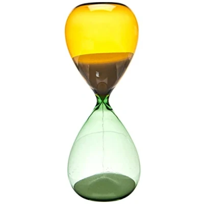 Image de TFA Dostmann Sablier orange vert, 18.6009.02.41, durée de fonctionnement 15 minutes, Hourglass, chronomètre, objet décoration, en verre, sable