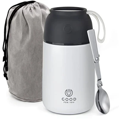 Image de GOOD FOR YOU Bouteille isotherme pour aliments chauds, récipients à soupe, idéal comme boîte déjeuner isotherme, flasque soupe ou en acier inoxydable