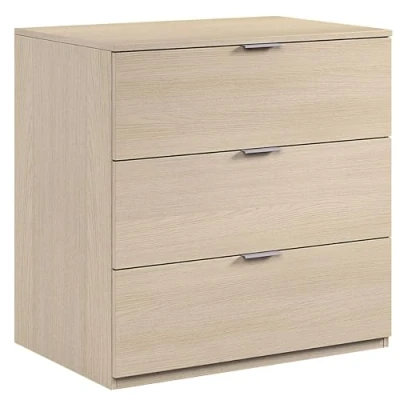Image de LOUNGITUDE ZORA Commode scandinave 4 tiroirs Blanc L77,5 x P40 H95cm
