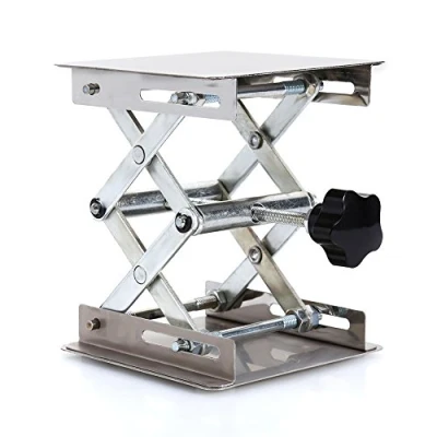 Image de Plateformes de levage Lab Lift, 100 x mm en acier inoxydable Support laboratoire Jack Platform Table laboratoire, plage hauteur extensible 45 à 150