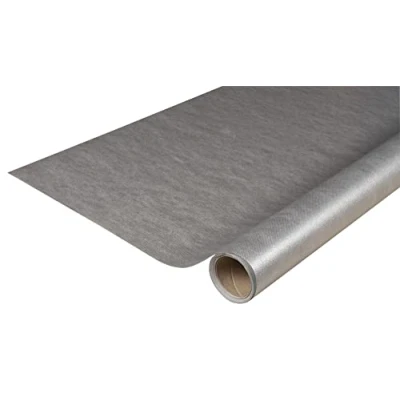 Image de Pro Nappe Réf R780552I jetable en non tissé spunbond Rouleau de longueur 5 m x largeur 1,20 Couleur métallisée argent Matière indéchirable, déperlante et essuyable