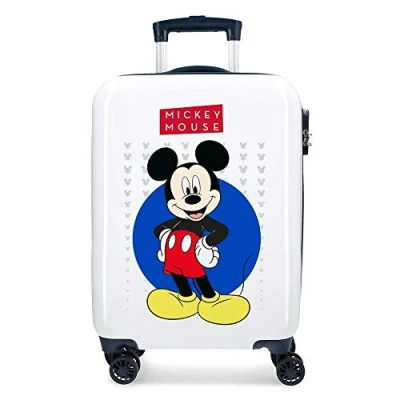 Image de Disney Mickey Enjoy the Day Valise Trolley Cabine Blanc 40x55x20 cms Rigide ABS Serrure à combinaison 34L 2,8Kgs 4 roues doubles Bagage main