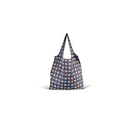 Image de BRISA VW Collection Sac en Polyester Réutilisable Cabas de Courses avec Motif T1 Bus (Samba Stripes/Multicolore)