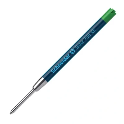 Image de Recharge pour stylo Schneider Slider 755 très large Recharges (Vert, en acier inoxydable, large, à bille, ISO G2)