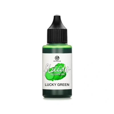 Image de Octopus 30ml Fluids Alcohol Ink LUCKY GREEN, Encre à alcool pour Fluid Art et Resin Art, vert