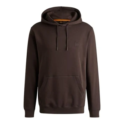 Image de BOSS Hommes Wetalk Sweat à Capuche Regular en Molleton de Coton avec Patch logoté