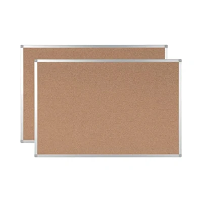 Image de BoardsPlus Tableau d&#039;Affichage en Liège, 90 x 60 cm, Cadre Aluminium, pack 2