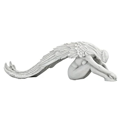 Image de Design Toscano Ange de Grâce Étendu Statue Jardin, 61 cm, polyrésine, pierre antique