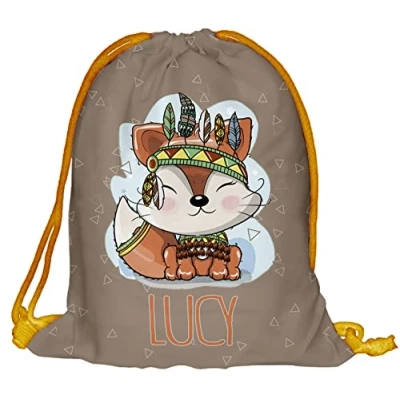 Image de Le Sac avec nom de l&#039;enfant d&#039;école Cartable Fullprint 3D à Dos Imprimer Renard Bohème [010]