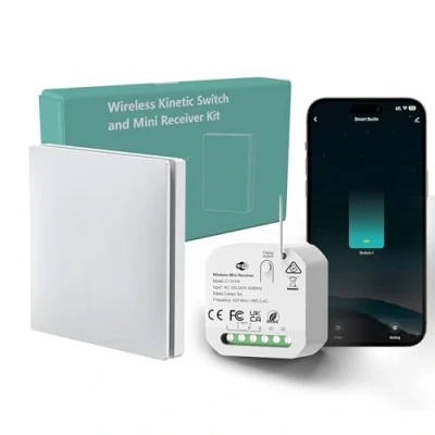 Image de Kit d&#039;interrupteurs intelligents sans fil WiFi, interrupteur marche/arrêt étanche ECO NEWLEAF compatible avec Alexa et Google Assistant Fonction de synchronisation commande vocale