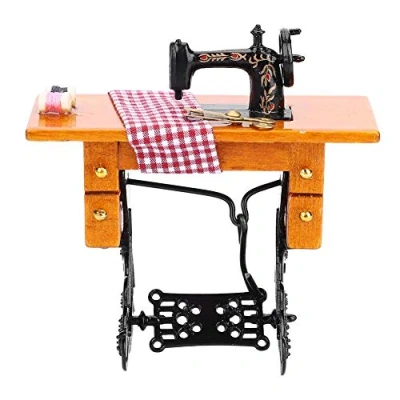 Image de Miniature Machine à Coudre pour Maison De Poupée Modèle Jouet Simulation Collection Jouets Figurine Loisirs Créatifs Éducatifs Couture Artisanat Cadeau d&#039;anniversaire Noël Enfant